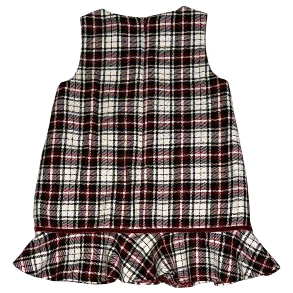 EUC Gymboree Traditions Size 12 18 Months Sleeveless Holiday Red Plaid Dress